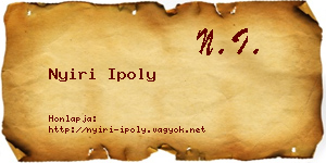 Nyiri Ipoly névjegykártya